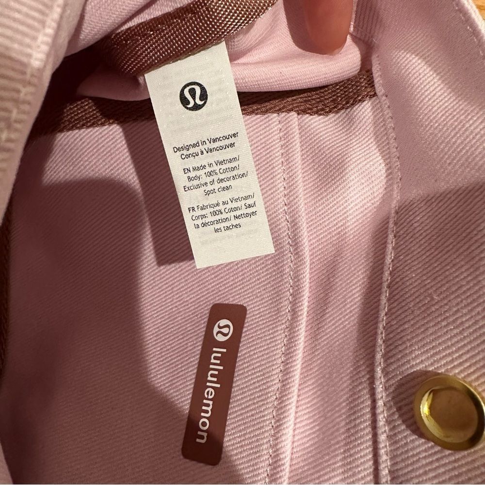 NWT 6.5L Lululemon Daily Multi-Pocket Mini Cotton Canvas Tote Bag Blissful Pink - Picture 8 of 10